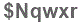 The text to enter in the texbox below is: $Nqwxr