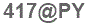 The text to enter in the texbox below is: 417@PY